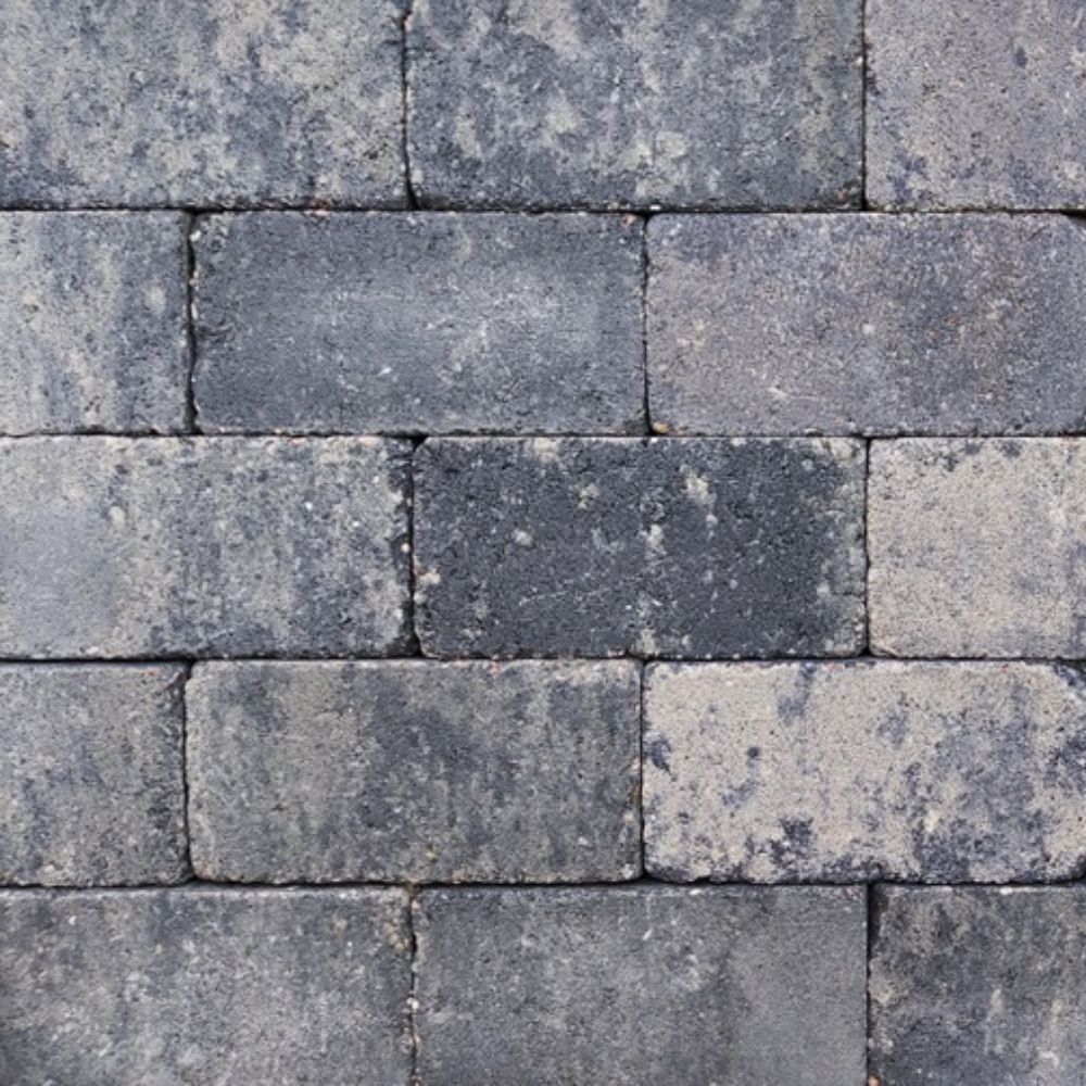 Betonstraatsteen grijs/zwart (21x10,5x6)