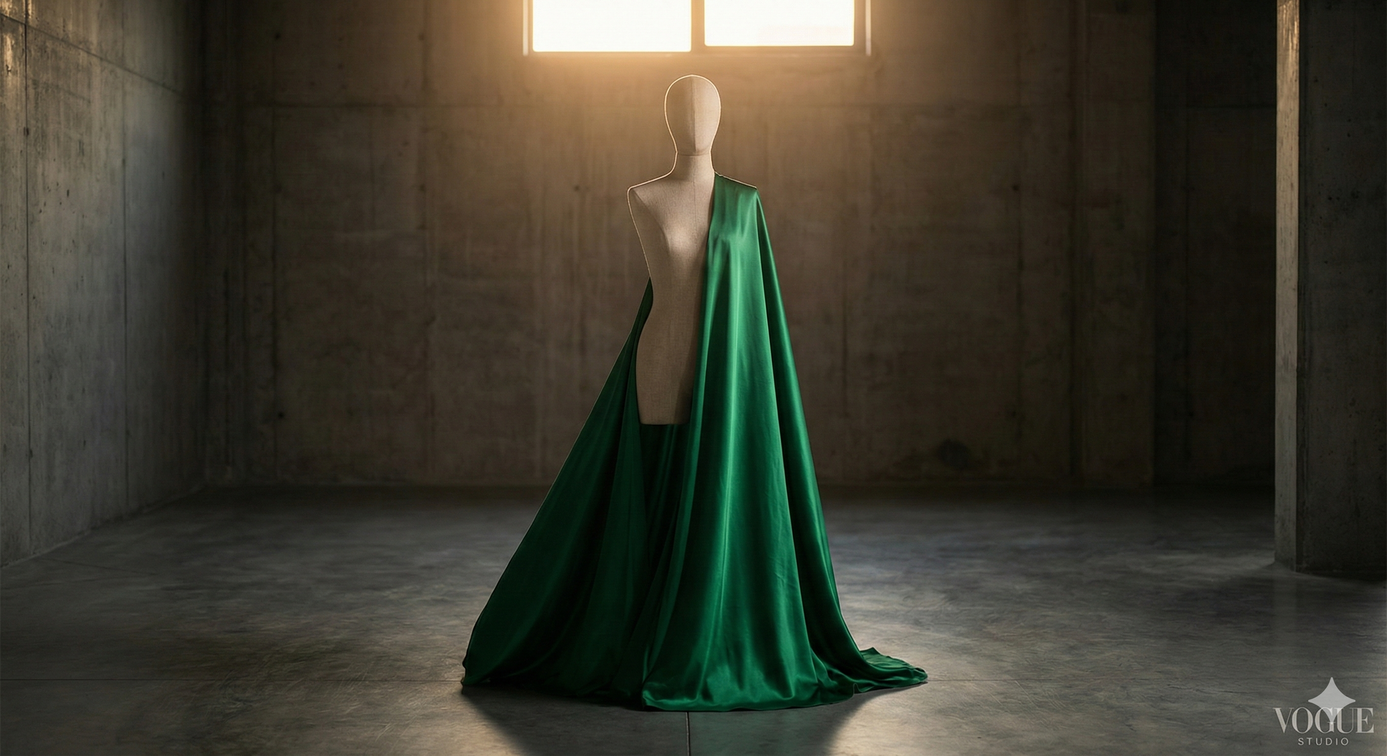 Emerald Silk Gown